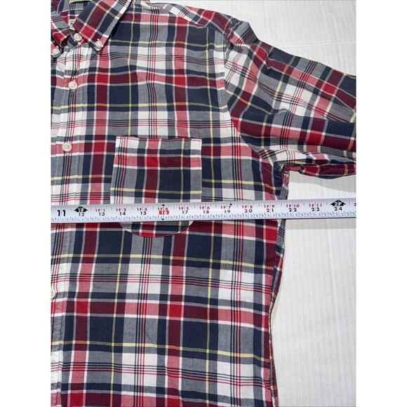 J. Crew Button Down Shirt Men's L Slim Colorful Indian Madras Plaid Lightweight - Picture 8 of 12